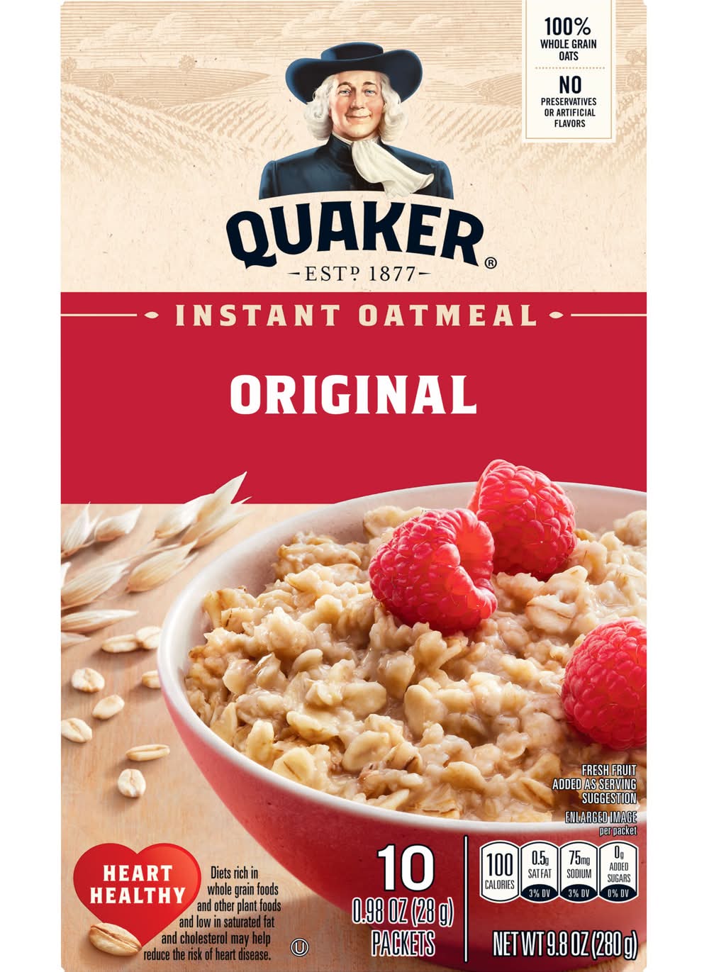 Quaker Original Instant Oatmeal Packets (10 x 0.98 oz)