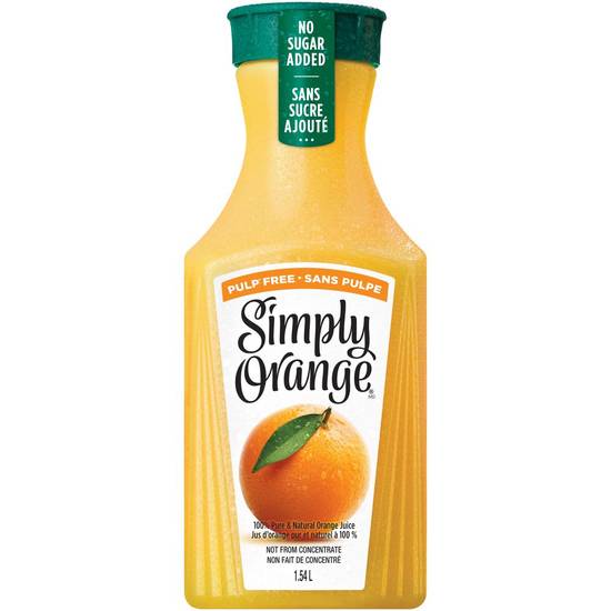 Simply orange sans pulpe - pure orange juice pulp free (1.54 l)