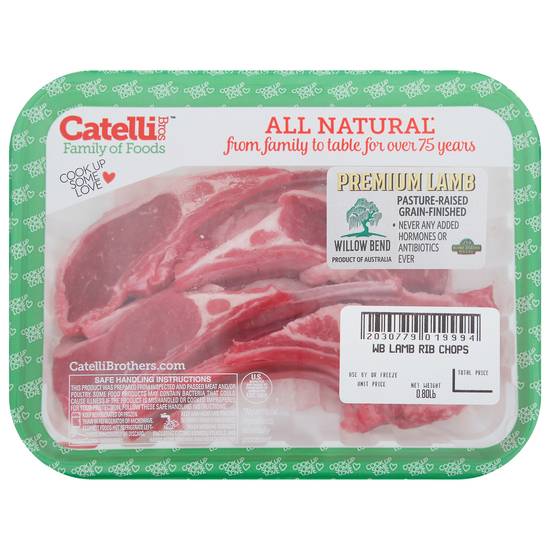 Catelli Bros Willow Bend All Natural Rib Chops Premium Lamb