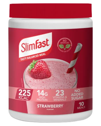SlimFast Strawberry Flavour, Milk Shake Powder (365g)