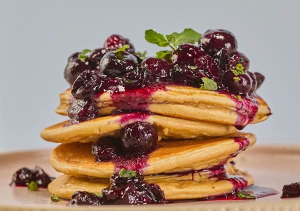 Blueberry Protein Pancakes