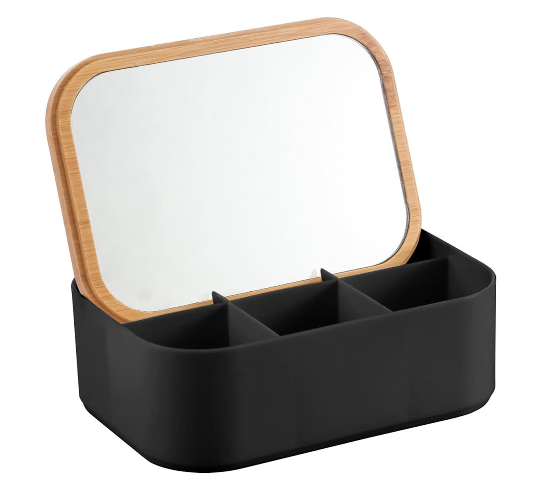 Caja organizadora bambú/negro 15.5x11.3x5.8 cm