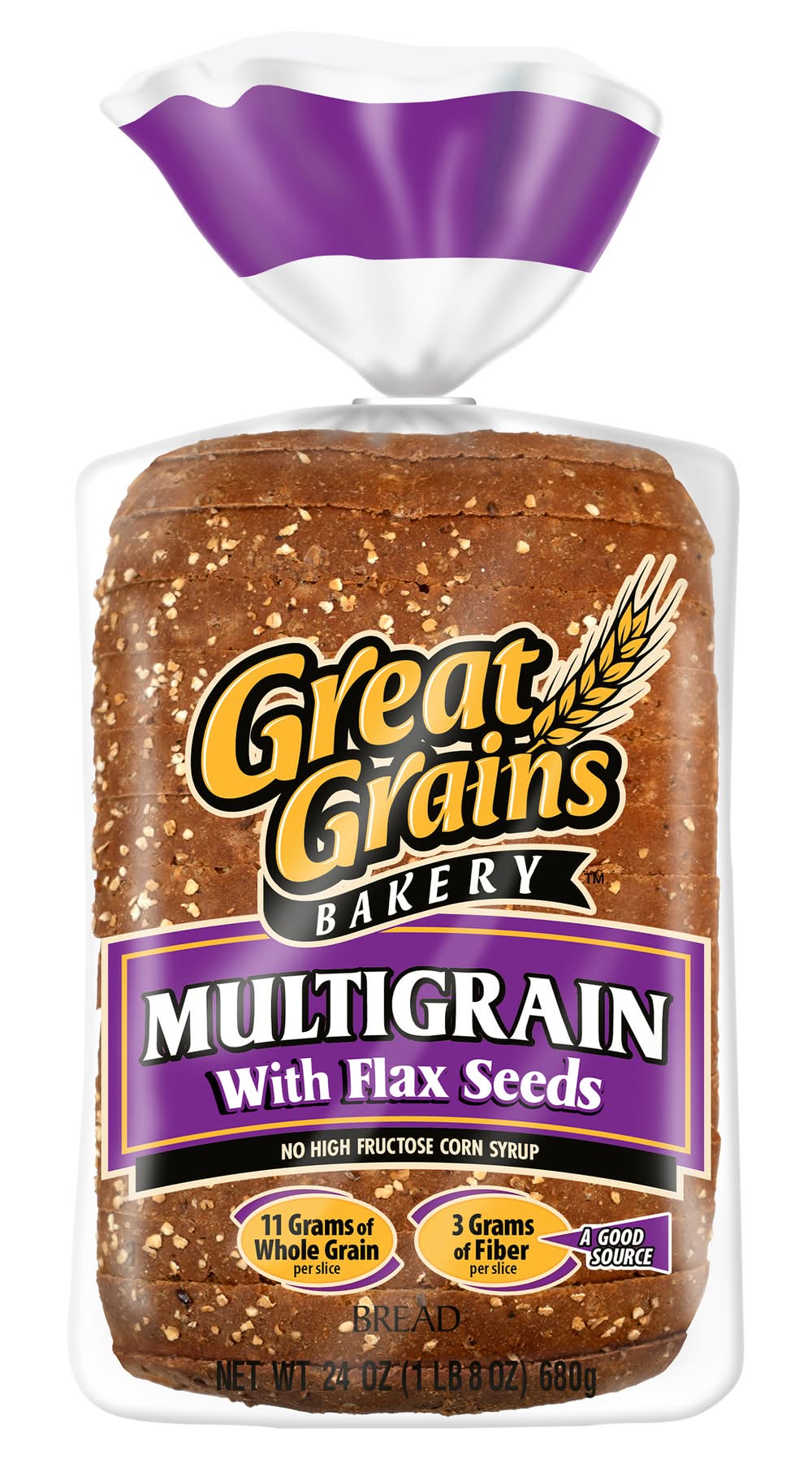 Great Grains Bakery Multigrain With Flax Seeds & Omega-3 Bread Loaf (24 oz)