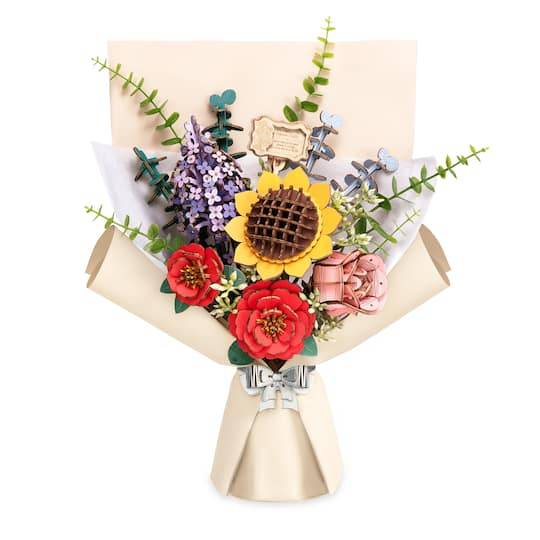 Rowood Wooden Flower Bouquet 3d Wooden Puzzle