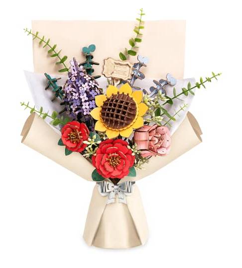 Rowood Wooden Flower Bouquet 3d Wooden Puzzle