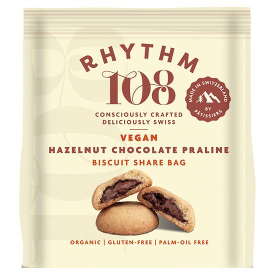 Rhythm 108 Vegan Hazelnut Chocolate Praline Biscuit Share Bag 135g