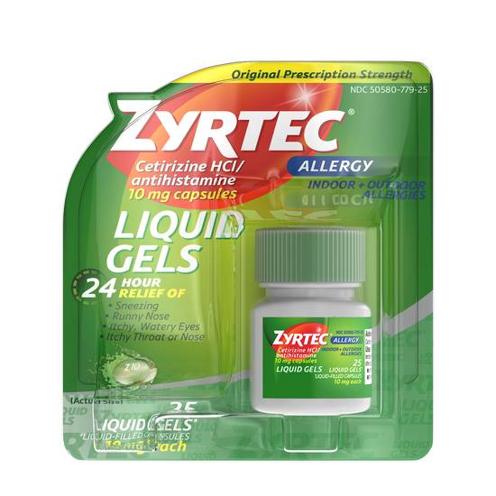 Zyrtec 24-Hour Allergy Liquid Gels, 25CT