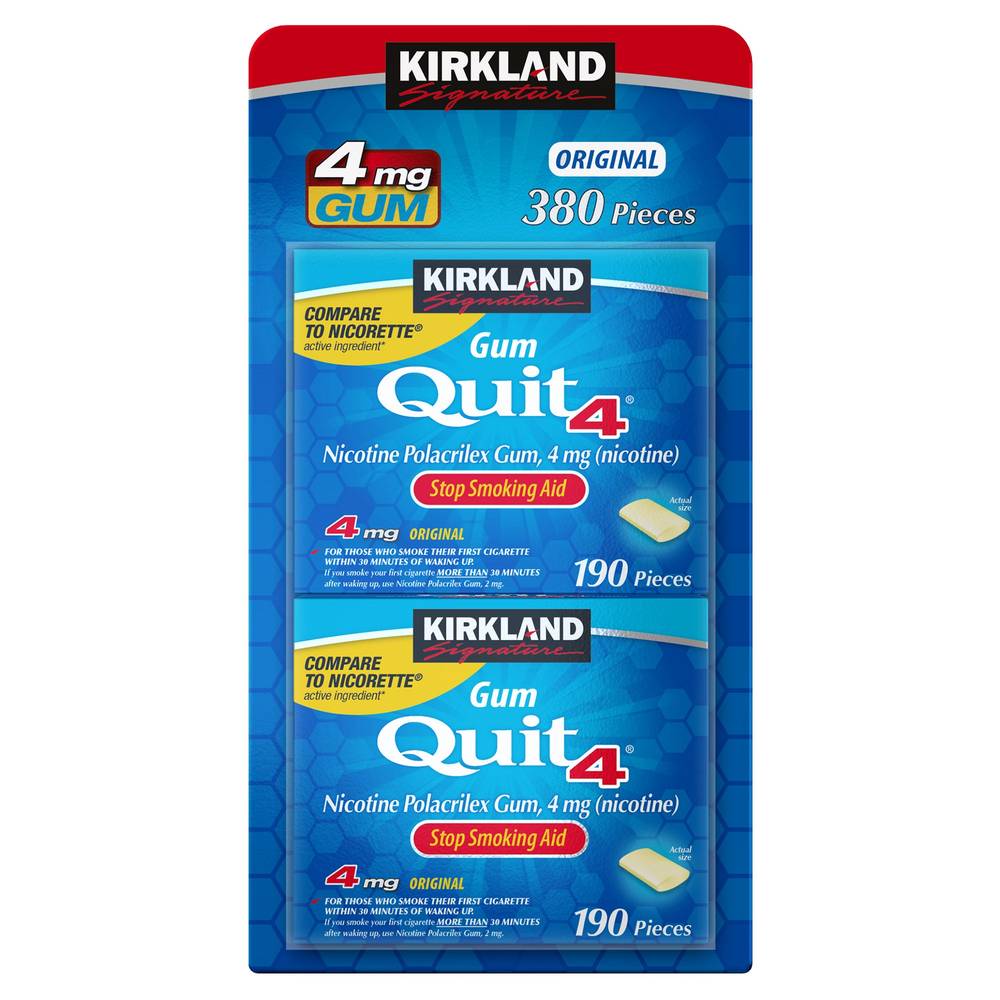 Kirkland Signature Original Quit Gum For Stop Smoking Aid (2 x 380 ct)