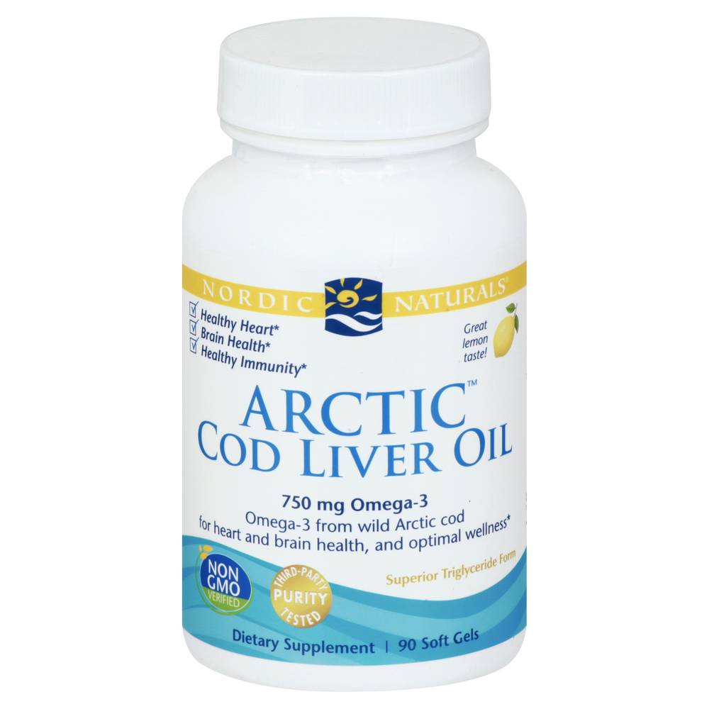 Nordic Naturals Arctic Cod Liver Oil 750 mg Omega-3 Supplement (90 ct)