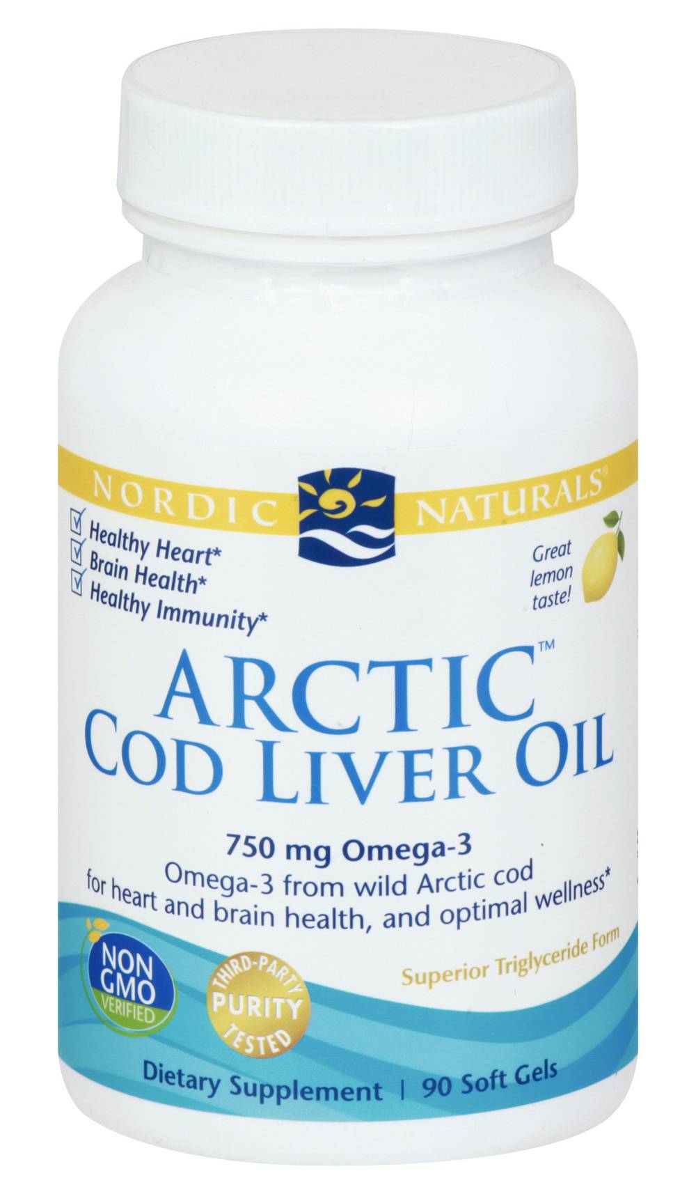 Nordic Naturals Arctic Cod Liver Oil 750 mg Omega-3 Supplement (90 ct)