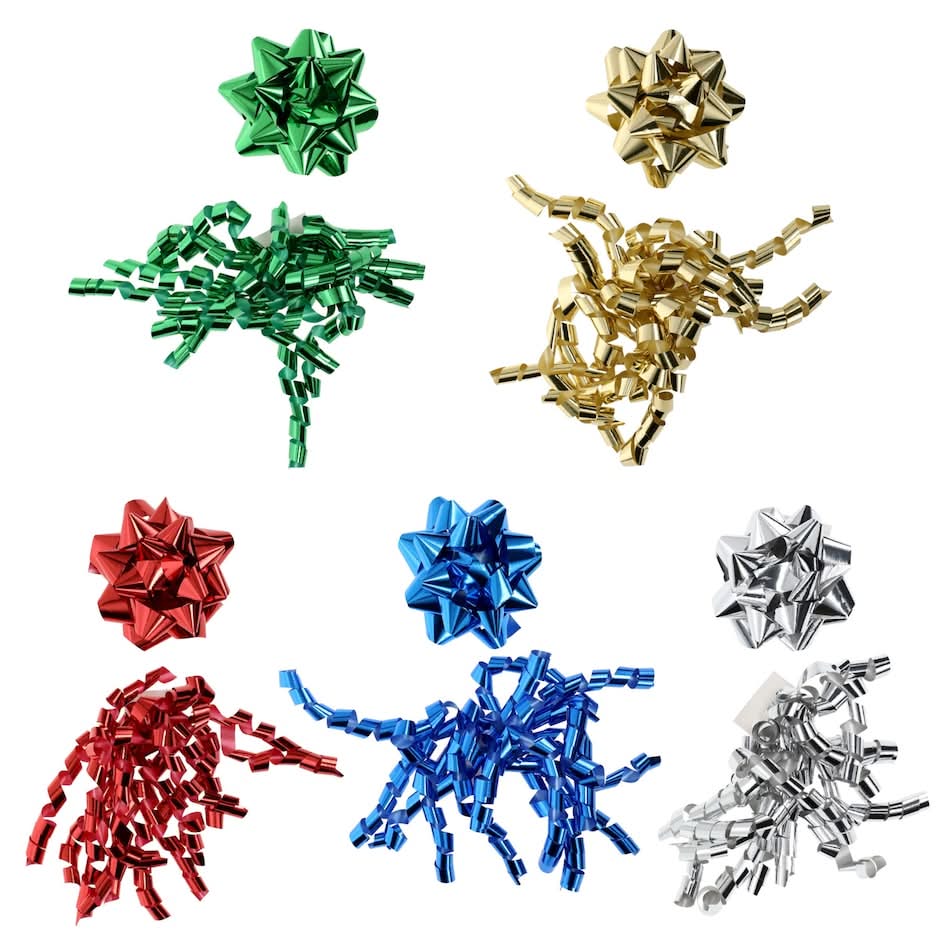 Voilà Curly Metallic Gift Bows, 2-pc Pack.