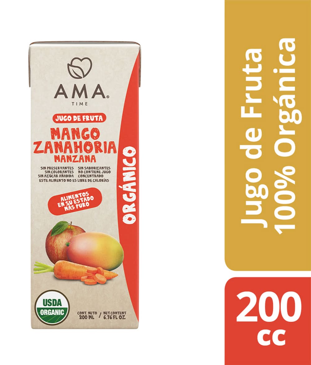 Jugo Ama Orgánico Manzana Mango Zanahoria 200 cc