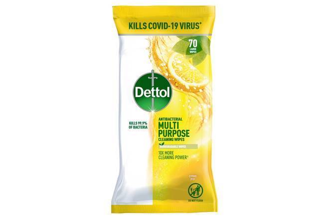 Dettol Antibac Multipurpose Wipes Citrus 70pk