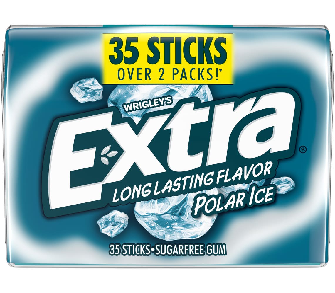 Extra Wrigley's Sugar Free Gum Sticks, Polar Ice (35 ct)