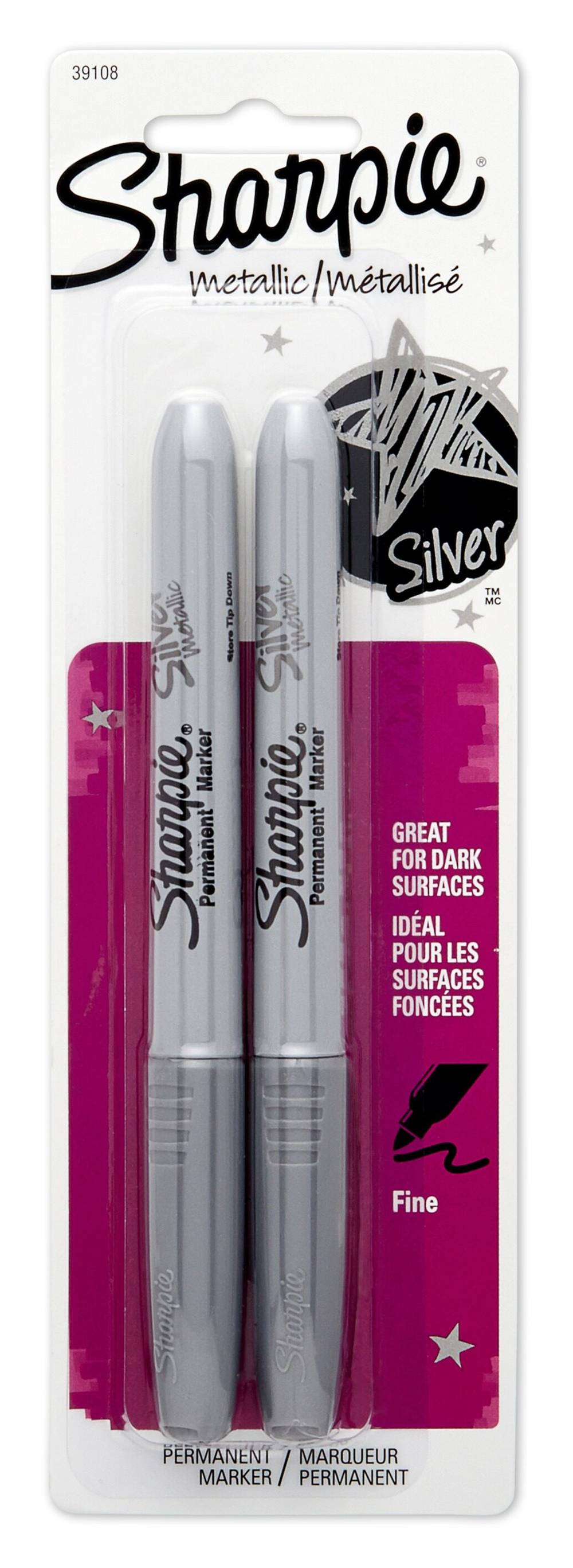 Sharpie Metallic 2 -Pack Fine Point Silver Marker | 39108PP