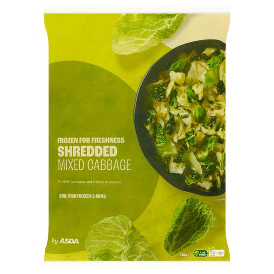 ASDA Frozen for Freshness Shredded Mixed Cabbage 750g