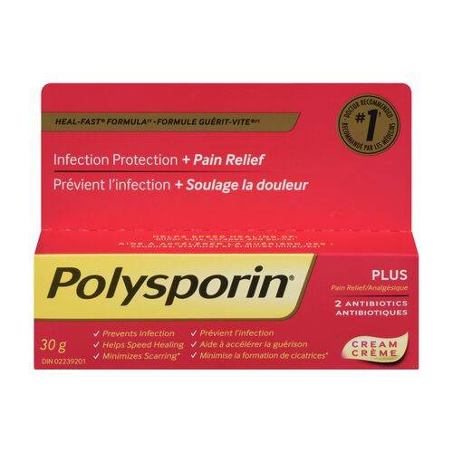 Polysporin Plus Pain Relief Antibiotic Cream (30 g)