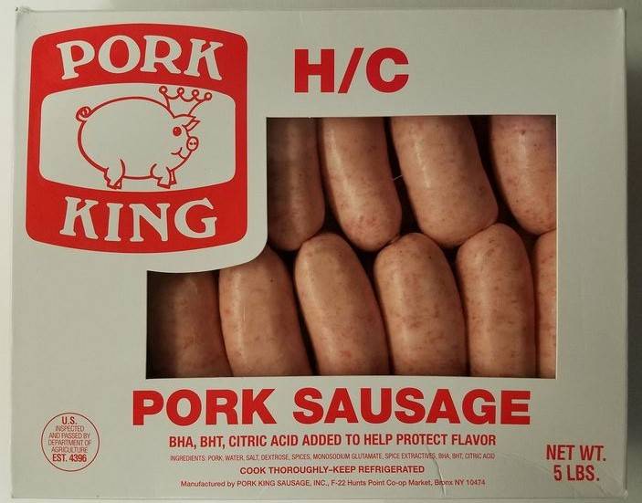 Pork King - Breakfast Pork Sausage H/C 8:1 - 5 lbs (10 Units per Case)