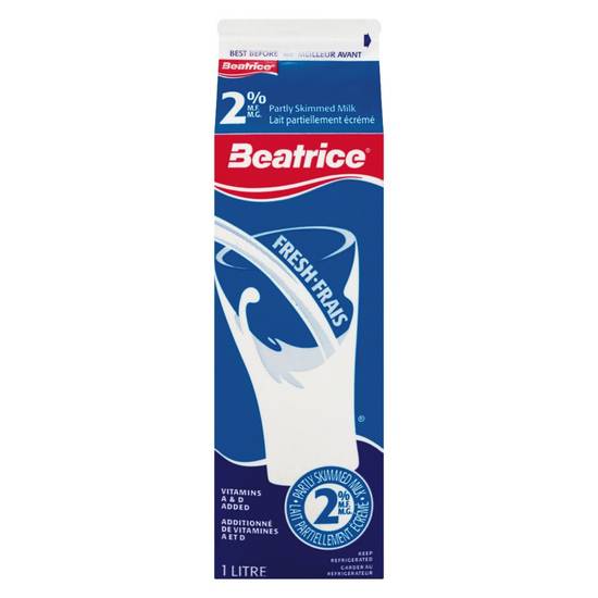 Beatrice lait partiellement écrémé 2% (1 l) - partly skimmed milk 2% (1 l)
