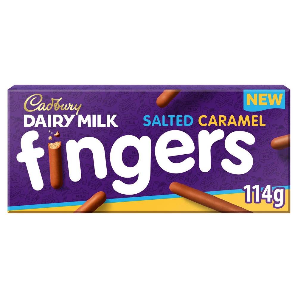 SAVE £1.00 Cadbury Dairy Milk Fingers Salted Caramel Flavour 114g