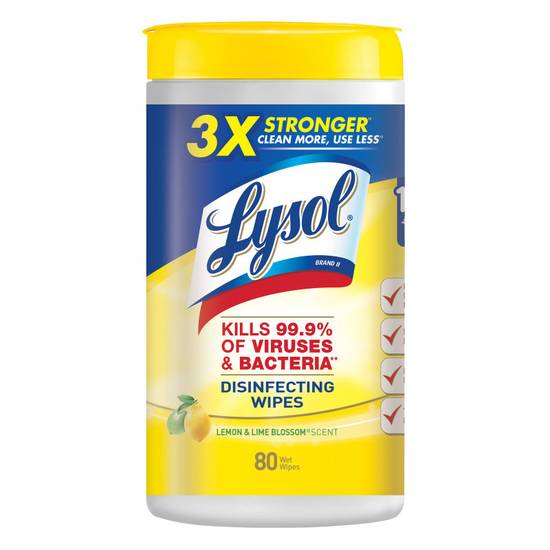 Lysol Lemon and Lime Blossom Disinfecting Wipes 80ct