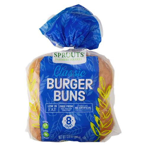 Sprouts Classic Burger Buns 8 Pack