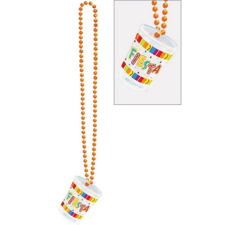 Party City Bright Fiesta Shot Glass Necklace, Assorted