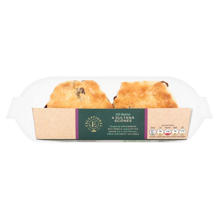 ASDA Exceptional All-Butter Sultana Scones (4 ct)