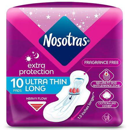 Nosotras Ultra Thin Pads Long - 10.0 Each