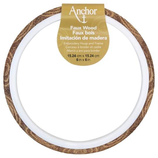 Anchor Faux Wood Round Embroidery Hoop & Frame