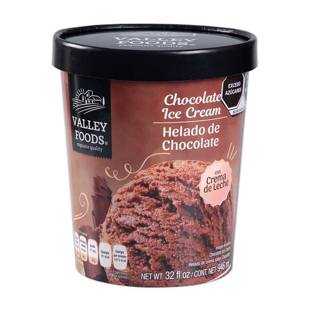 Valley foods helado de chocolate (940 ml)