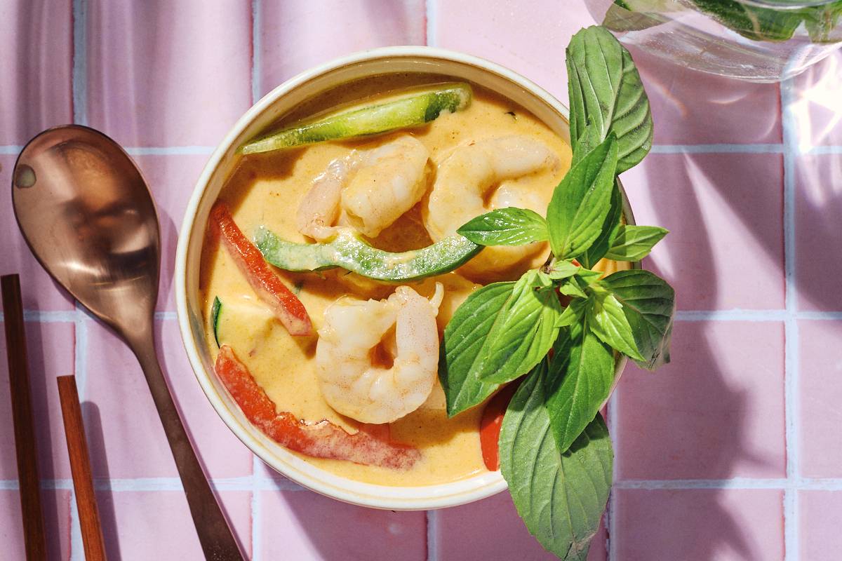 🍤Curry Rouge Crevettes🍤 - servi avec du riz