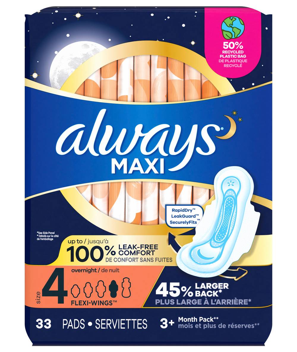 Always Maxi Jumbo Size 4 Overnight Pads With Wings (1 kg)