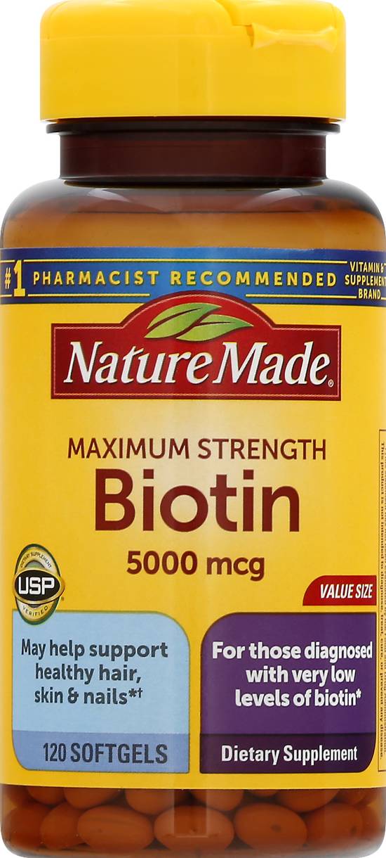 Nature Made Maximum Strength Biotin 5000 Mcg (120 ct )