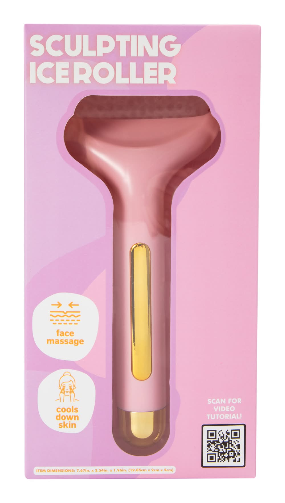 Sculpting Facial Ice Roller 3.54in x 7.67in Pink