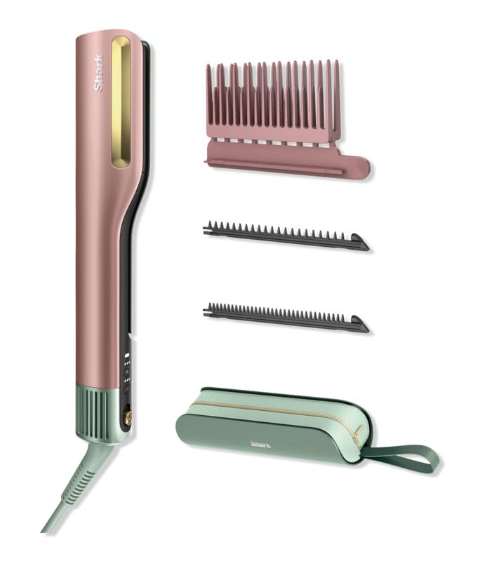 Shark Beauty SilkiPro Straight Wet to Dry Straightener + Rapid Blow Dryer in Strawberry Matcha