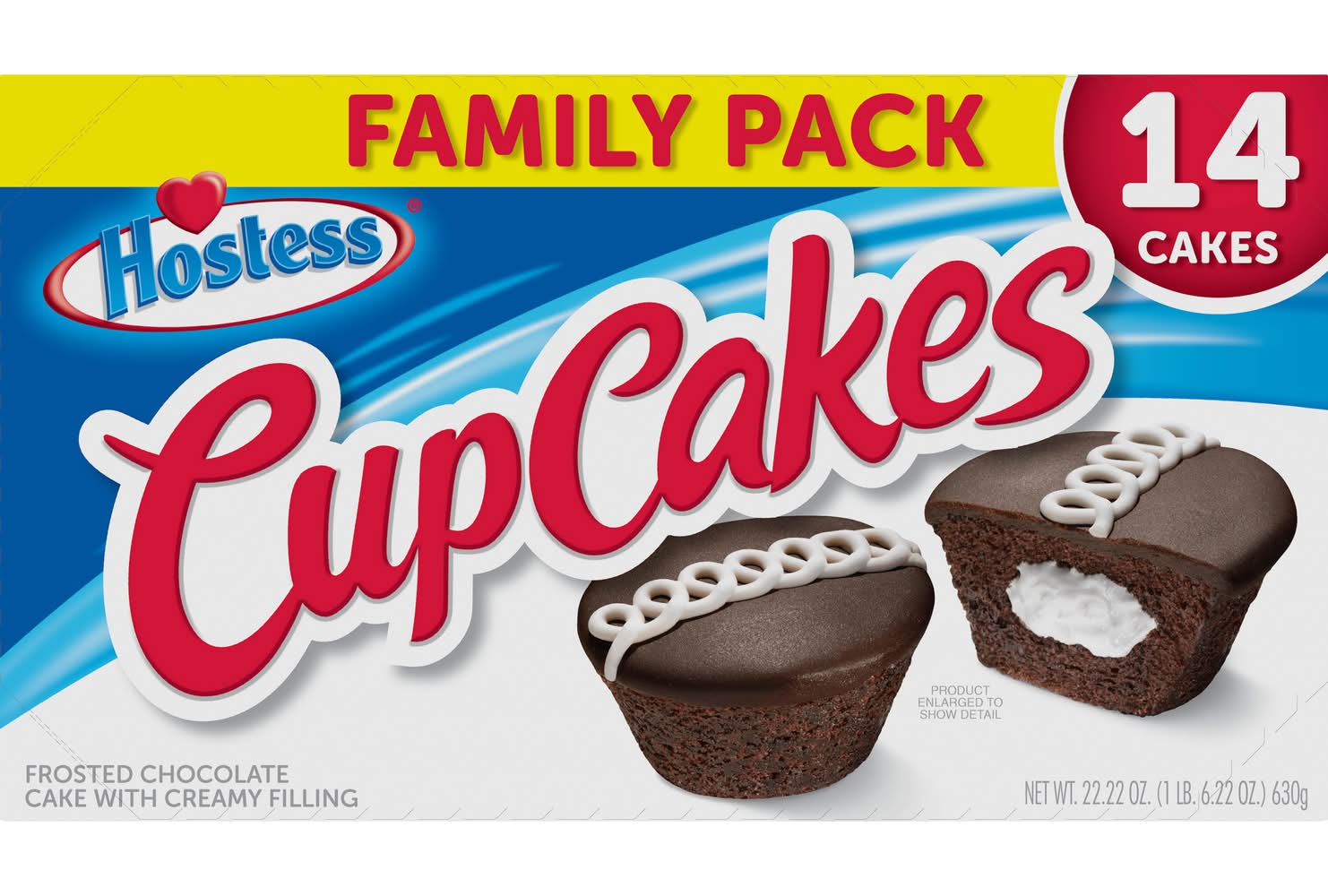 Hostess Creamy Filling Cup Cakes Family pack, Chocolate (22.22 oz, 14 ct)
