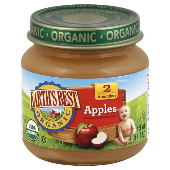 Earth's Best Stage 1 4+ Months Organic Apples Baby Food