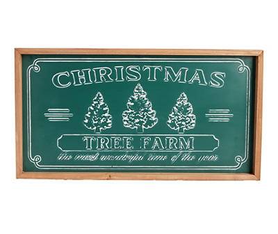 "Christmas Tree Farm" Green Metal & Wood Wall Decor