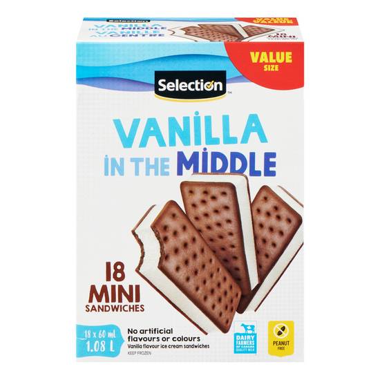 Selection Ice Cream Mini Sandwiches, Vanilla (18 x 60 ml)