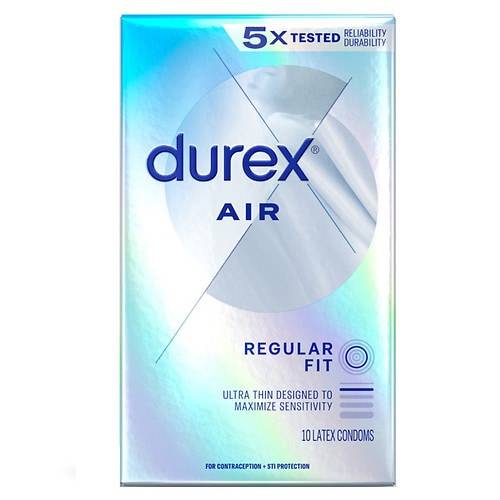 Durex Air Extra Thin, Transparent Natural Rubber Latex Condoms - 10.0 ea