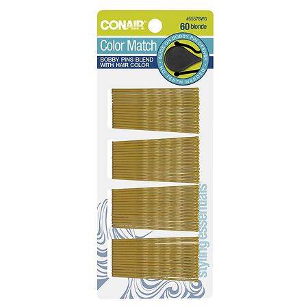 Conair Styling Essentials Bobby Pins, Blonde (60 ct)