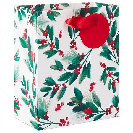 Hallmark Christmas Gift Bag (Holly Designs on White) Small - 1.0 ea