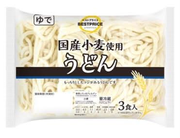 トップバリュ ベストプライス 国産小麦使用うどん (3 入)