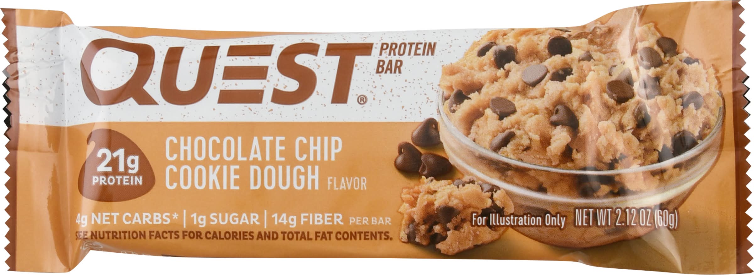 Quest Chocolate Chip Cookie Dough Flavor Protein Bar (2.12 oz)