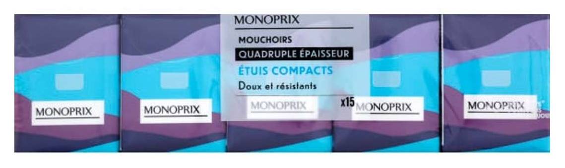 Monoprix - Mouchoirs compacts douceur et résistance (15)
