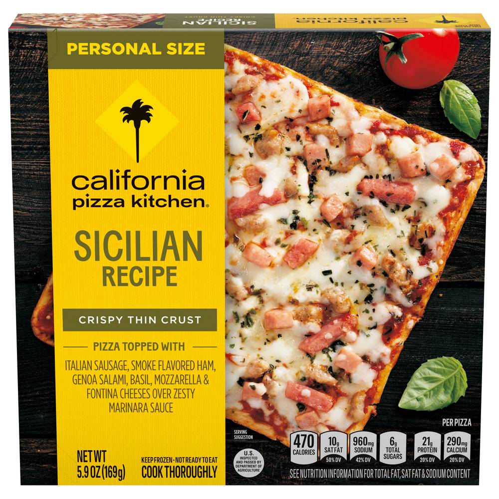 California Pizza Kitchen Crispy Thin Crust Sicilian Recipe Pizza Personal Size (5.9 oz)