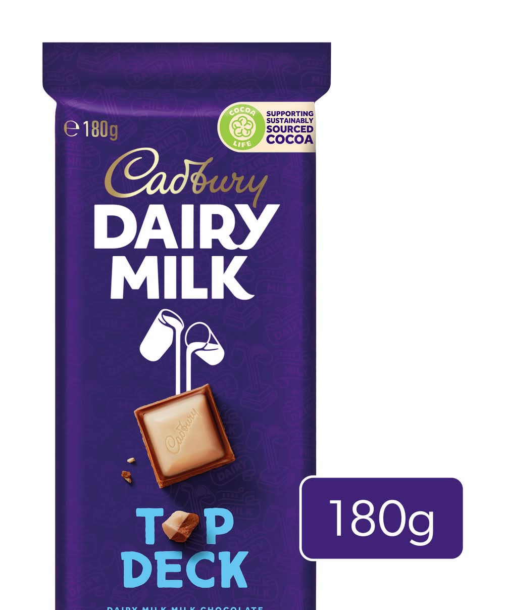 Cadbury Dairy Milk Top Deck Chocolate Bar (180g)
