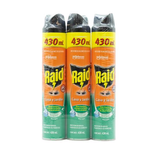 Raid · Insecticida para casa y jardín (3 x 430 ml)