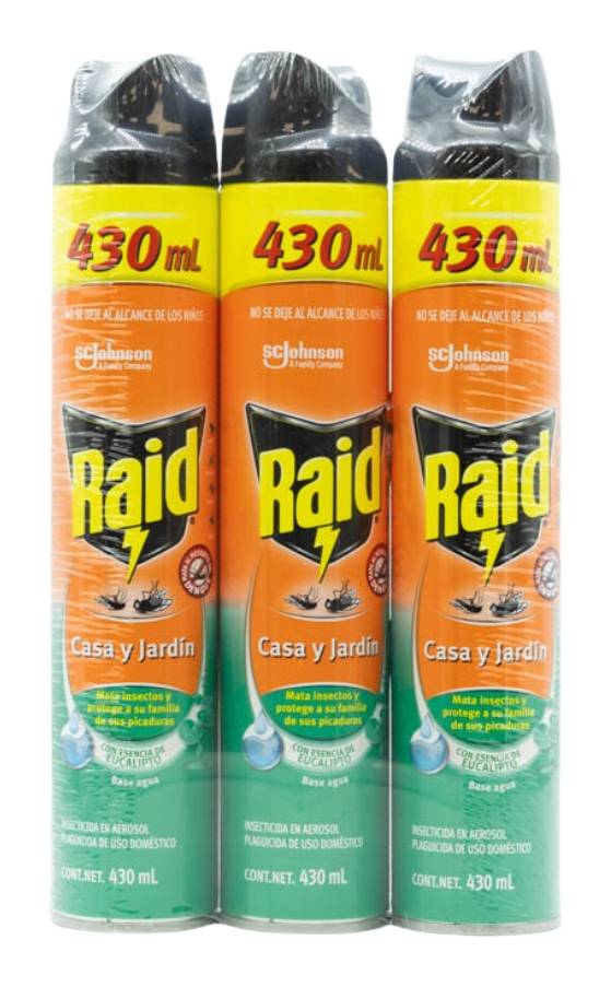 Raid · Insecticida para casa y jardín (3 x 430 ml)
